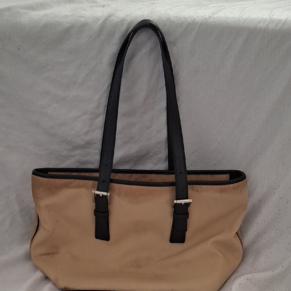 Coach Tan and Black Tote Bag